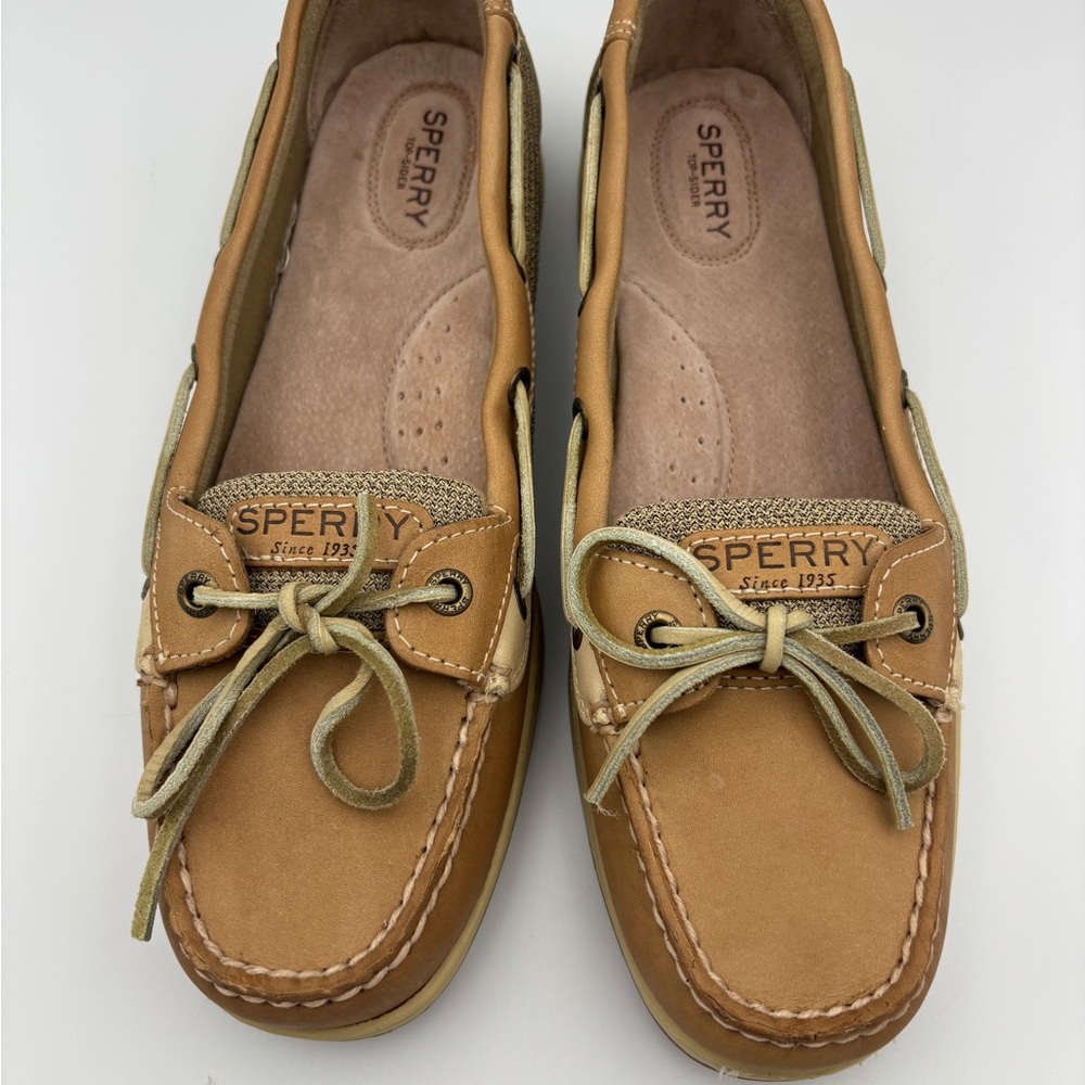 Sperry Women's Angelfish Linen/Oat Moccasins 10W Never Worn New in Box